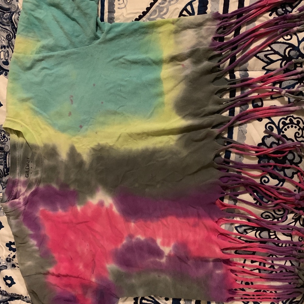 Tie dyed fringe shirt!